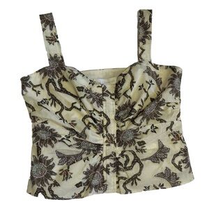 NWT House of Harlow 1960 Boho Batik Floral Crop Top New Size S